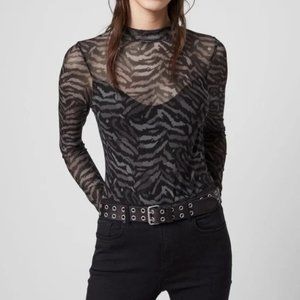 ALLSAINTS Remix Elia Animal-Print Bodysuit